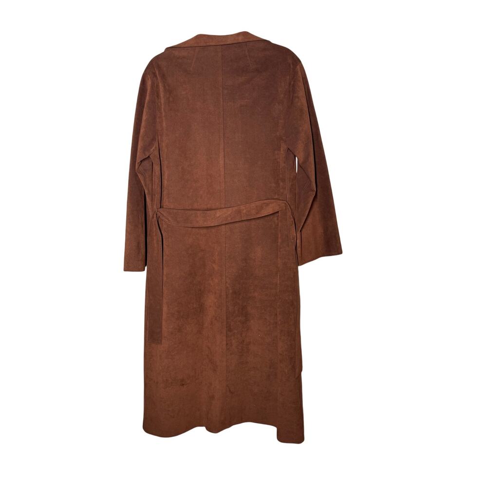 VINTAGE JERRY SILVERMAN SUEDE TRENCH COAT BROWN GORGEOUSE MADE IN USA - Picture 6 of 11